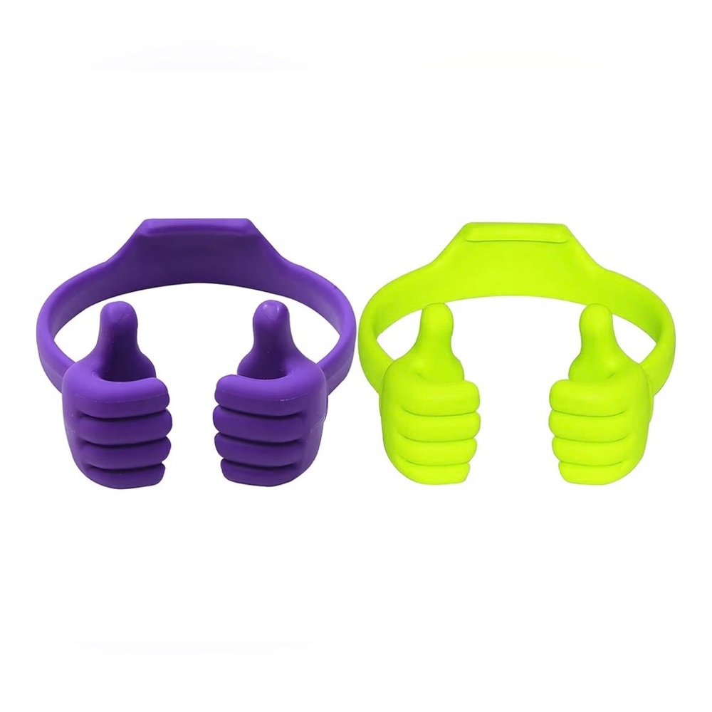 Thumbs-Up Silicone Cable Organizer - Purple & Neon Green nwt